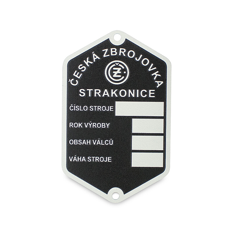 Frame label ČZ 125/150 C - etched