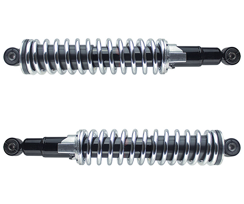 Simson rear shock absorber - chrome spring (set) - CZ