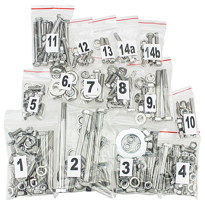 Set of screws for the entire Simson S51 motorcycle - stainless steel