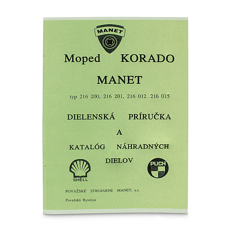 Workshop manual and catalog Manet Korádo type 216