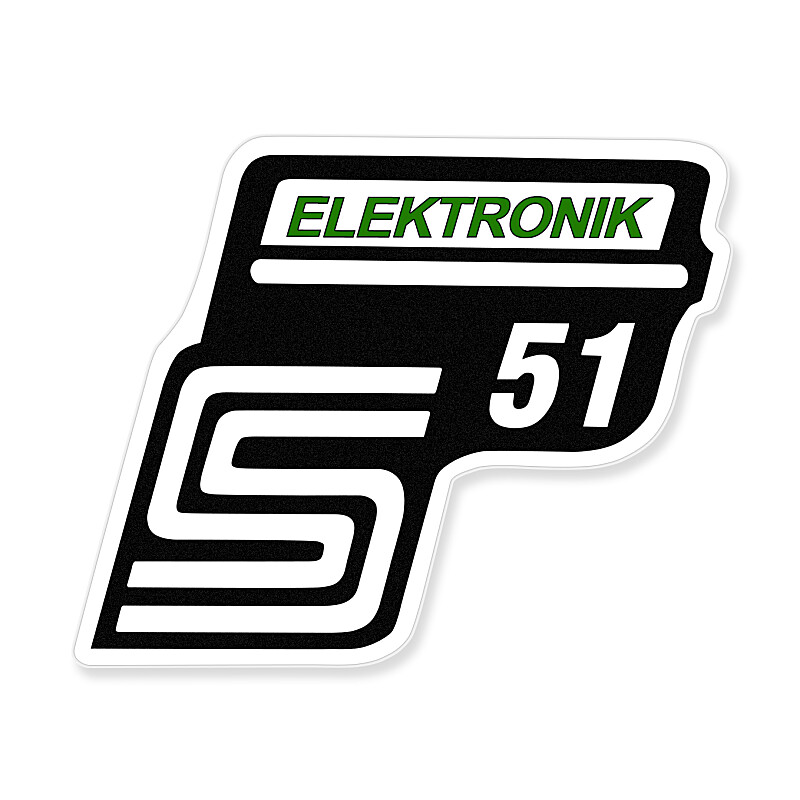 Simson S51 Elektronik mailbox sticker - green