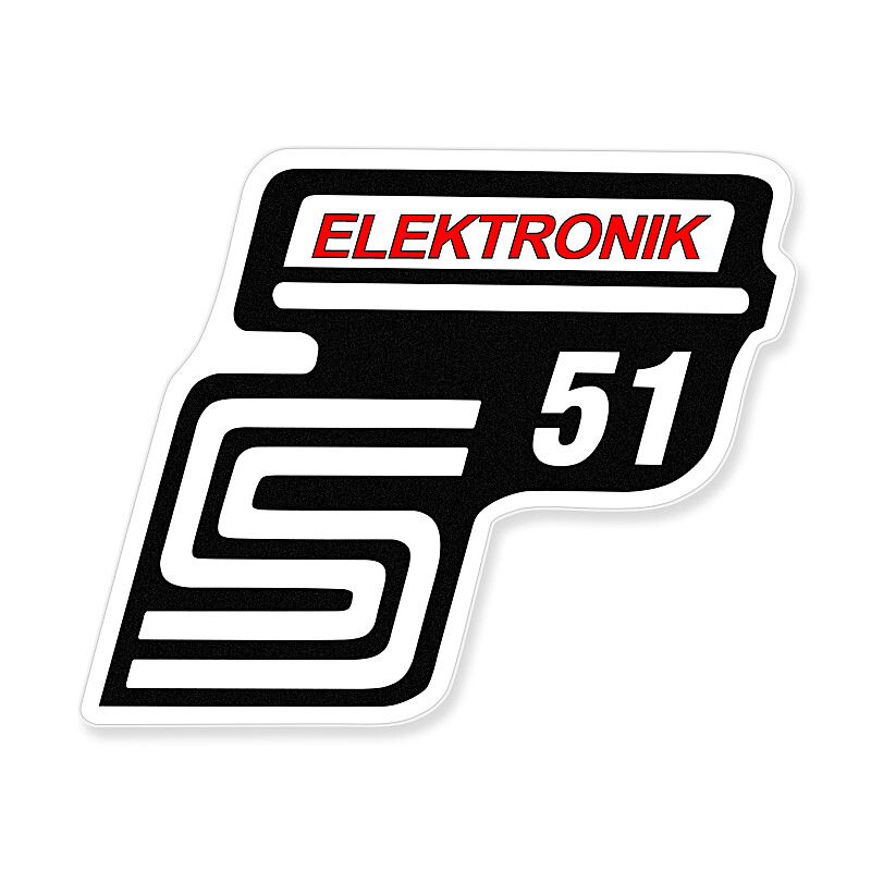 Simson S51 Elektronik mailbox sticker - Red