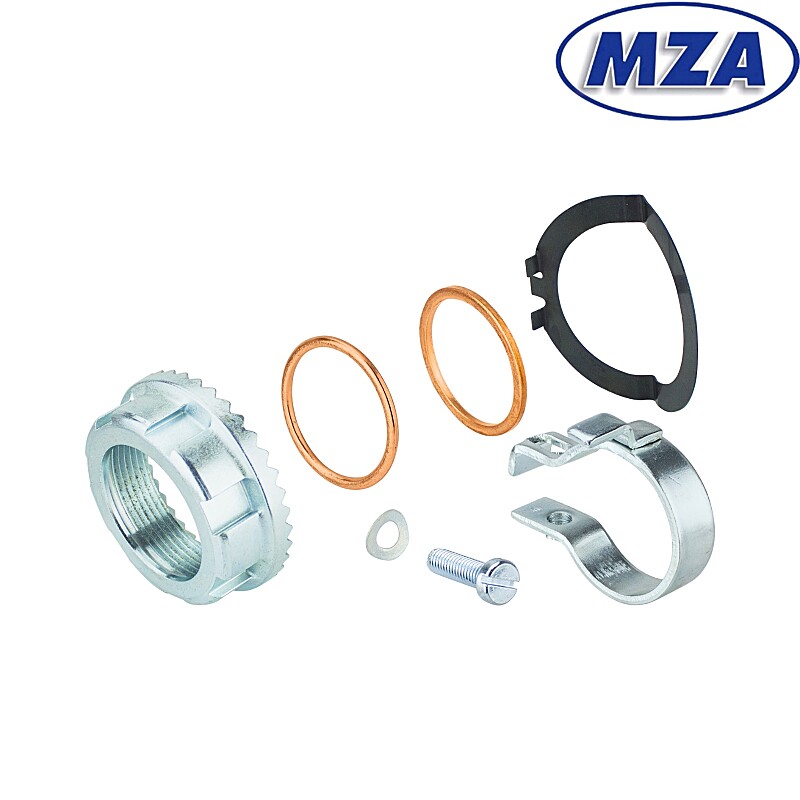 Simson exhaust elbow nut with lock D28 - MZA set