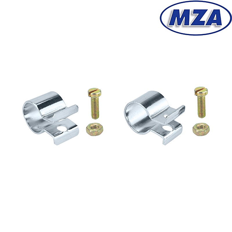 Simson round turn signal bracket - set - MZA (chrome)