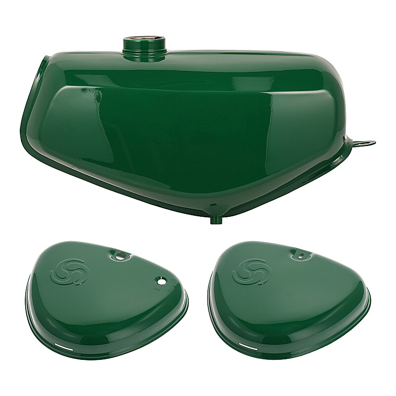 Simson S51 Elektronik MZA box lid tank - dark green - DAMAGED