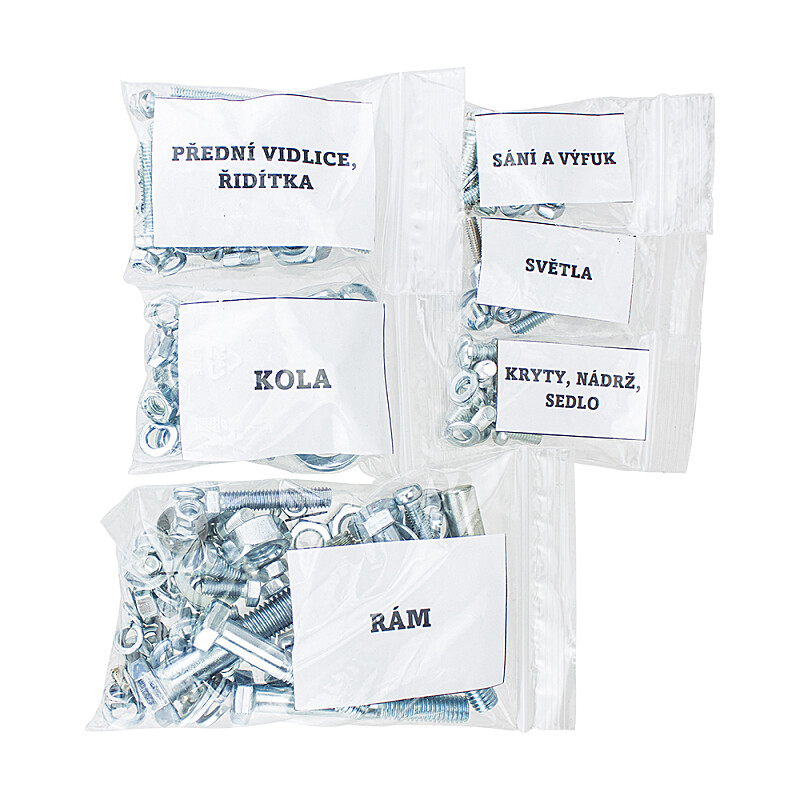 Screw set for the entire motorcycle (without engine) Babetta 207.500 - zinc