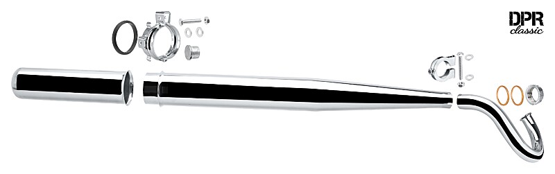 Exhaust set Simson S51, S60, S70 Enduro - standard D28 DPR