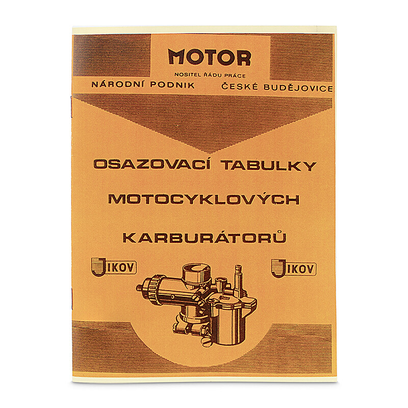 Motorcycle carburetor fitting tables Jikov