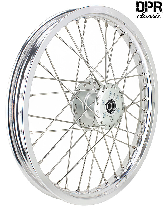 Complete wheel Simson Al. rim 1.6 x16 (stainless steel spoke) for disc brake - DPR