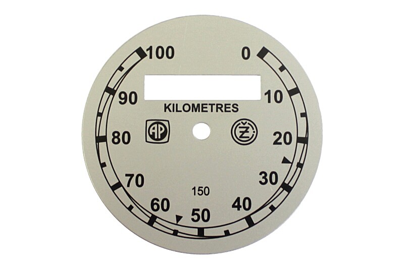 PAL - ČZ tachometer dial - silver