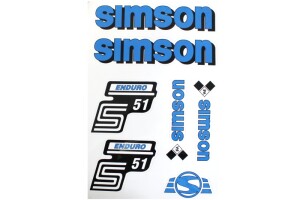 Simson enduro sticker set - blue