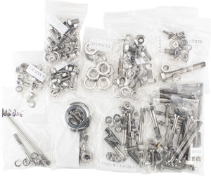 Set of screws for the entire motorcycle ČZ 125/150C - polished stainless steel