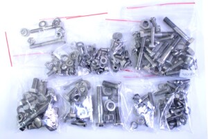 Set of screws for the entire motorcycle ČZ 125T - polished stainless steel