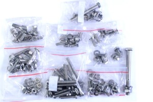 Set of screws for the entire motorcycle Pionýr 550 - polished stainless steel