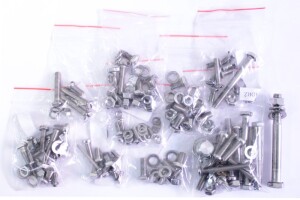Set of screws for the entire motorcycle Pionýr 555 - polished stainless steel