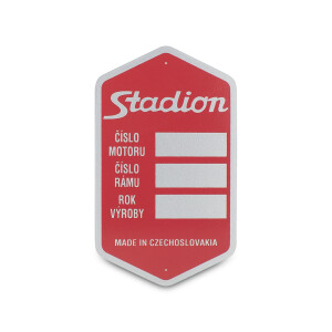 Frame label red STADION