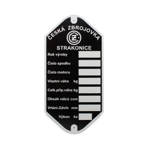 Frame label ČZ 125 B, T
