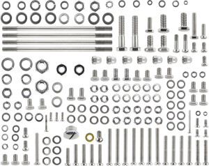 Jawetta motorcycle bolt set - polished stainless steel