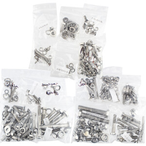 Jawa 350/634 complete motorcycle bolt set - polished stainless steel