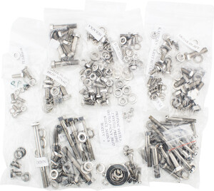 Set of screws for the entire motorcycle ČZ 250/455,475 - polished stainless steel