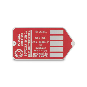 Mustang, J90, Babetta 207 Frame Label - Red