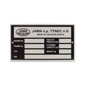 Jawa 250/350/500 Competition Frame Label - English
