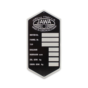 Jawa 250/350 Panelka Frame Label - German