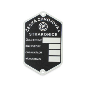 Frame label ČZ 125/150 C - etched