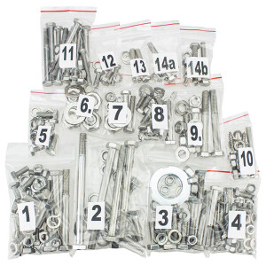 Set of screws for the entire Simson S51 motorcycle - stainless steel