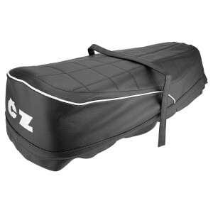 Seat cover ČZ 350 type 472.5 stitched with white edging (with ČZ inscription)