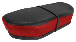Straight saddle Jawa/ČZ - black - red - CZ