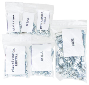 Screw set for the entire motorcycle (without engine) Babetta 207.500 - zinc