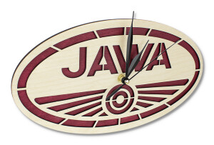 Wooden clock - Jawa logo 16.5x29.5cm