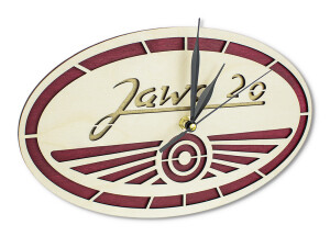 Wooden clock - Jawa logo 20 16.5x29.5cm