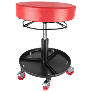 Workshop seat, swivel with wheels, adjustable