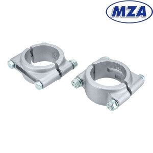 Simson front fender bracket - set with screws - matt silver - MZA