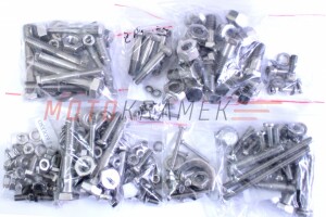 Set of screws for the entire motorcycle ČZ 175/501 scooter - polished stainless steel