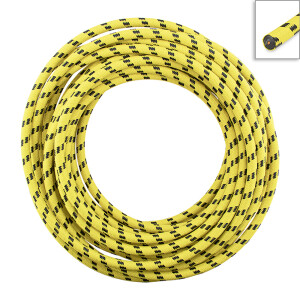 Ignition cable - braided - yellow 10cm
